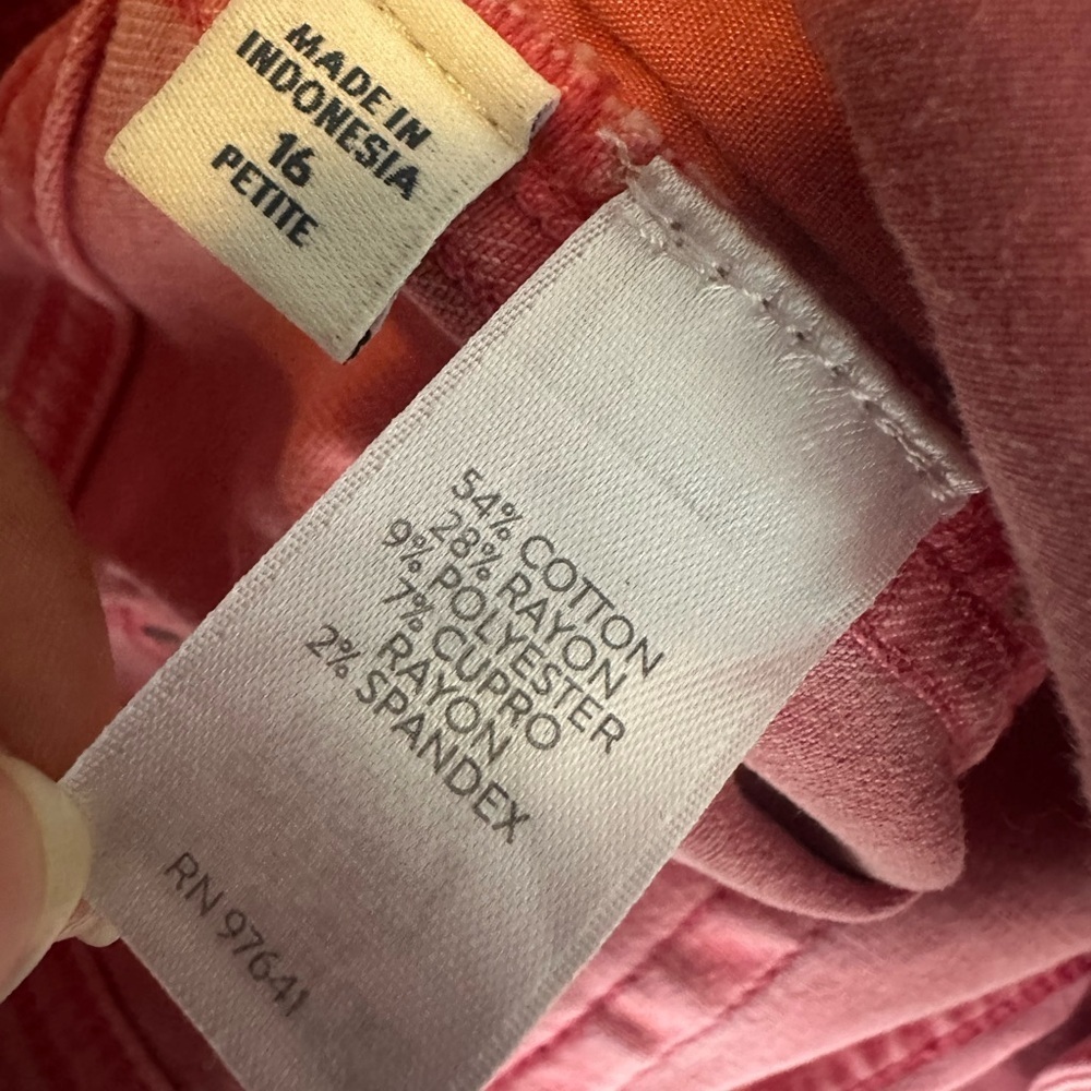 J Jill Denim Authentic Fit Slim Ankle Womens Size 16 Pink Casual - Picture 10 of 14